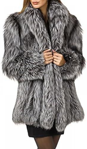 Womens Faux Fur Coat Plus Size Parka Jacket Long Trench Winter Warm Thick Outerwear Overcoat US XS-4XL