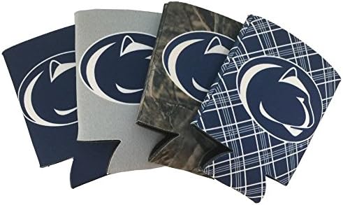 NCAA 4-Pack Multi Color Sublimated Neoprene Beverage 12oz Insulated Can Hugger (Penn State Nittany Lions)