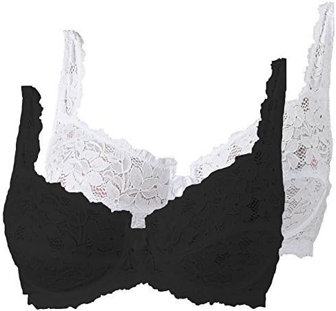 Ladies Underwired Designer Non Padded Bra Lace Bra by Marlon Black or White Sizes 34-44 B-DD