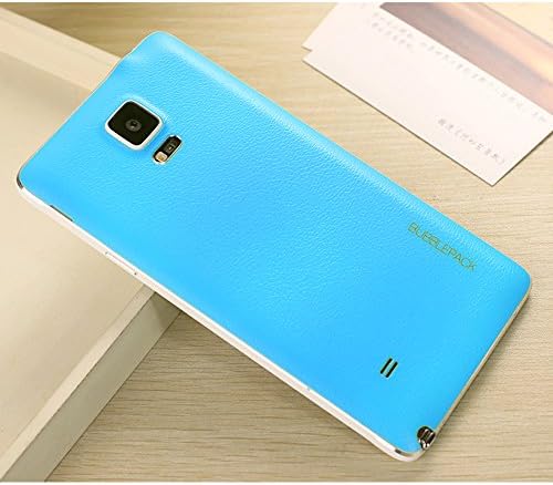 Galaxy Note 4 Back Cover, ANLEY Bubble Pack Series - [Leather Feel] [Original Fit] Back Battery Cover Plate Replacement for Samsung Galaxy Note4 (Sky Blue) + Free Ultra Clear Screen Protector Film