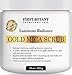 100% Natural Gold Mica Face and Body Scrub 10 oz with Nourishing Oils - Best for Acne, Eczema, Skin Discoloration and Detox, Deep Skin Exfoliator and Body wash