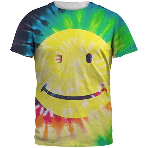 Rainbow Smiley Face Tie Dye T-Shirt