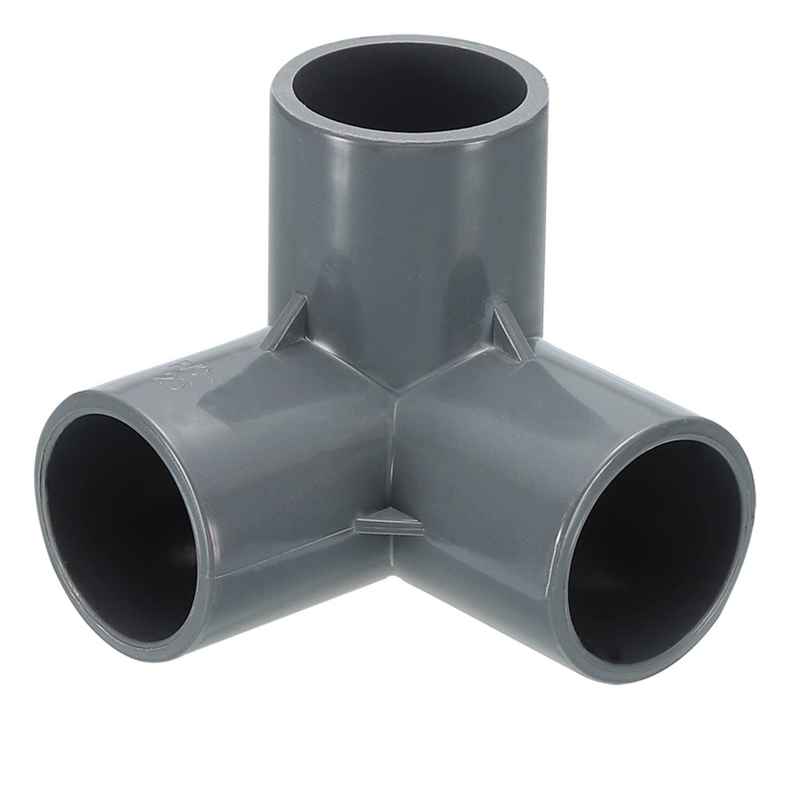 M METERXITY 10 Pack PVC Pipe Fittings - Water Tubing Joint Connectors Adapters, 3 Way Union Coupling Socket, Apply to Outdoor/Garden (Gray, 25mm ID)