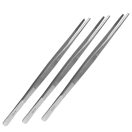 May 3er Set Kochpinzette 30 cm lang - Küchenpinzette - Grillpinzette - Grillzange - Edelstahl