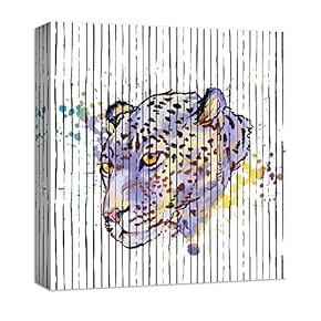 Canvas Wall Art Cute Abstract Animals Painting Artwork for Home Prints Framed - 12x12 inches