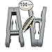 100 Pack of Mighty Gadget (R) Gray Plastic Hangers Clips