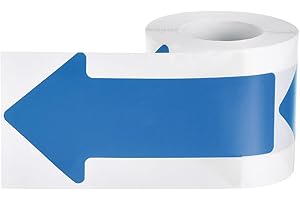 YOKIVE Adhesive Arrow Stickers, Floor Tape Marker Directional Arrow Decal for Fridge Classroom Package Sign, 3"x6", 200pcs, Blue