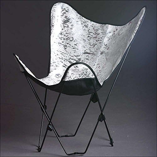 GENUINE COWHIDE HAIR ON LEATHER BUTTERFLY CHAIR FOLDING LOUNGE MODERN SLING ACCENT SEATING