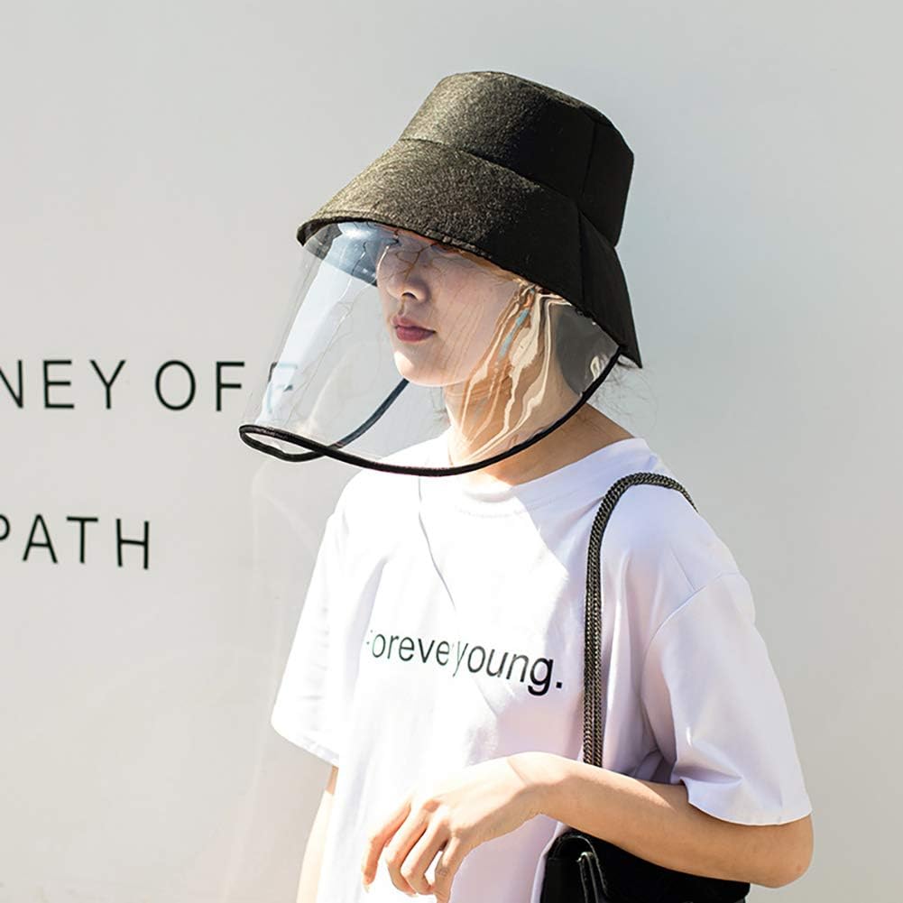 Bluelans Protective Hat Dustproof Cover Peaked Cap Face Shield Removable Eye Protection for Full Face Outdoor Sports Dust-Proof Black