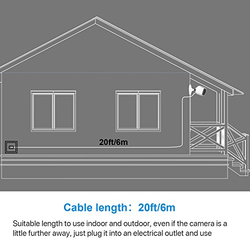 Frienda Adapter with 20 Feet/6 m Power Cable Compatible with Arlo (Replace CR123A), Weatherproof Outdoor to Continuously Operate, Not Compatible with Alro Pro and Arlo 2 (1 Pack)