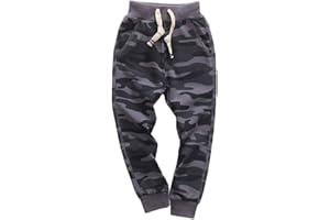 KISBINI Boy's Cotton Camouflage Sweatpants Sports Pants for Children
