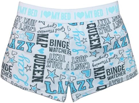Mentally Exhausted Women's Novelty Pajama Sleep Shorts, Large, Blue