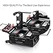 Ovonni Small LED Makeup Train Case, Lighted Rolling Travel Portable Cosmetic Organizer Box with Mirror and 4 Detachable Wheels, Professional Artist Trolley Studio Free Standing Workstation, Black
