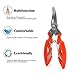 FREEHAWK® Multi Function Stainless Steel Fishing Pliers Curved Nose Scissors Braid Cutters Hook Removers Fishing Line Cutters with Nylon Sheath in Orange