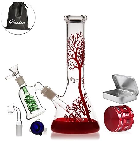 Glass Thick Red tree Handmade 10.6in (11)