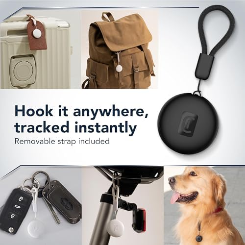 localisateur d'objets Tracy Tag Dual Compatible avec l'application Localiser d'Apple et Google Find Hub, avec la Certification IP67 et Une Pile CR2033, Noir