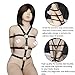 GEBDSM Women Sexy Faux Leather Bandage PU Erotic Catsuit Strip Clubwear Bodysuit Black Fetish Open Bra Cupless Adjustable Lingerie