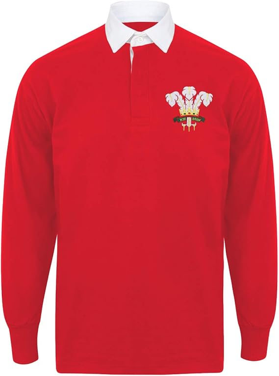 Printmeashirt Men's Classic Wales Cymru Crest Long Sleeve Rugby Shirt Amazon.co.uk Clothing