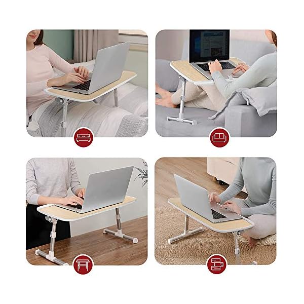 TaoTronics Laptop Table,Foldable Laptop Desk for Bed , Height and Angle Adjustable Lap Bed Desk,Portable Bed Tray Table…