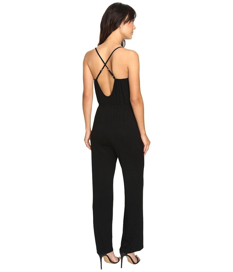Buy Culture Phit Women's Spaghetti Strap Jumper with Open Back Black Jumpsuit MD at