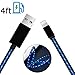 iPhone Cable, Oliomp 4ft LED Cord Lightning Cable Certified to USB Charging Charger for iPhone 7,7 Plus,6S,6 Plus,SE,5S,5,iPad,iPod Nano 7,iOS Devices(Blue)