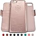 Dreem Fibonacci 2-in-1 Wallet-Case for iPhone 6-Plus & 6s-Plus, Magnetic Detachable PC Slim-Case, Luxury Vegan Leather, RFID Protection, Smart 2-Way Stand, Gift-Box - Rose-Gold