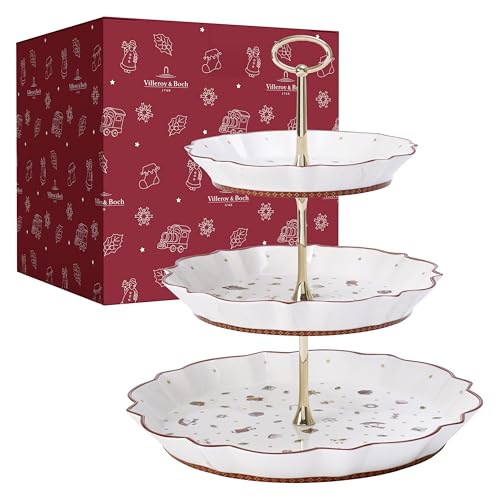 Villeroy & Boch - Toy's Delight Etagere 250 ml Bunt, Etagere 3 Stöckig Weihnachten, Weihnachtsetagere, Weihnachtsgeschirr, Weihnachtsporzellan, Weihnachtsdeko Innen, Premium Porzellan