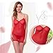 Sexy Lingerie,Cherry Red Women Lingerie Sexy Underwear Teddy Deep V Halter Lace Bodysuit Ceinture Transparent Fun Pajamas (Star Model-free size, Red agate)