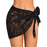 Ekouaer Women's Short Sarongs Chiffon Cover Ups Sheer Bikini Wraps for Swimwear S-3XL