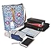 DEMOMENT Canvas Grocery Tote With Zipper for Women Lightweight Organizer Utility Bag For Travel Shopping Beach Work Gym (blue)