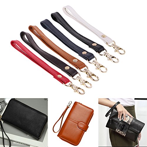 Dovewill Genuine Leather Wristlet Wrist Bag Strap Handbag Purse Wallet Handle Bag Accessories - Coffee