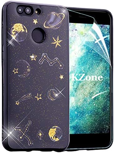 Huawei Nova 2 Plus Case,OKZone [Starry Night Series] Bling Glitter Sparkle Star Design TPU Silicone Skin Cover Anti-scratch Protective Shining Fashion Style Case for Huawei Nova 2 Plus (Black)