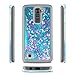 LG K7 Case, ESEEKGO Floating Liquid Case for LG K7 Soft Cover TPU Bumper 3D Bling Case (Blue)