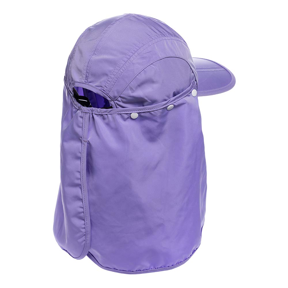 TINLUNG Sun Caps UV Protection UPF 50+Flap Hats Removable Face Neck Flap Cover Caps Shade Hat for Women Men Baseball Backpacking Cycling Hiking Fishing Garden Hunting (Violet