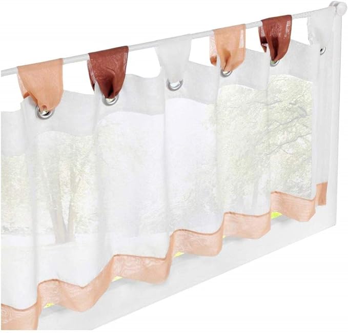 Amazon.de: ESLIR Scheibengardine mit Schlaufen Vorhang Küche