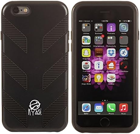 iPhone 6 6S Plus Case Ultra Cool Modern Style Black on Black Smart Phone Cover for Durable Protection Prime Mech Series by Kyasi