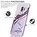 Galaxy S9 Plus Case, BAISRKE Shiny Gold Purple Agate Crystal White Background Design Shock Absorption Soft Clear TPU Edge Bumper and Rigid Hard Plastic Back Cover for Samsung Galaxy S9 Plus