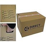 10 Strong Extra Large Cardboard Storage Packing Moving House Boxes Double Walled with Carry Handles and Room List 24'' x 18'' x 16''