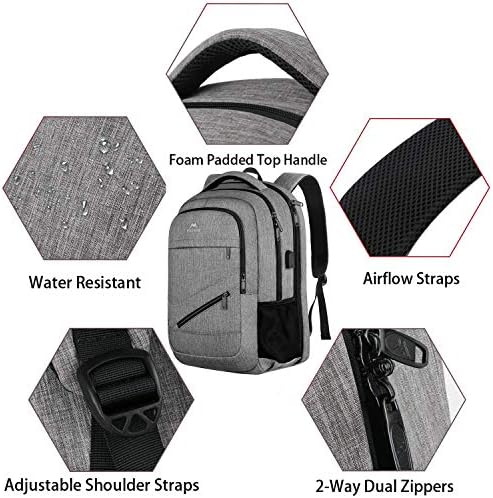 Travel Laptop Backpack,TSA Large Travel Backpack for Women Men, 17 Inch Business Flight Approved Carry On Backpack with USB Charger Port and Luggage Sleeve, MATEIN Durable College School Bookbag,Grey 5 Travel Laptop Backpack,TSA Large Travel Backpack for Women Men, 17 Inch Business Flight Approved Carry On Backpack with USB Charger Port and Luggage Sleeve, MATEIN Durable College School Bookbag,Grey
