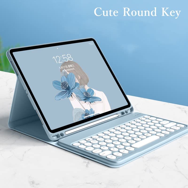 iPad Air 5th Generation Air 4th Gen Keyboard Case with Mouse Round Key Cute Candy Color Keyboard