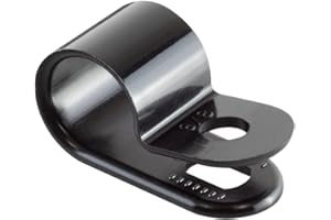 GTSE Black Nylon Plastic Cable Clamps, 3/8" Screw Mounts for Cable, Rope, Tube Management, 100 Pack