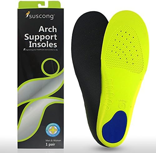 Suscong Orthotics shoe Insoles Insert for Flat Feet Arch Support ,relieve Foot Pain, insoles for work Boots Men and Wowen (XL)