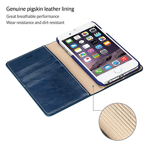 image for Belemay iPhone 6S Case, iPhone 6 Case, Genuine Cowhide Leather Case Wa
