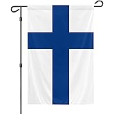 Finland Garden Flag, 12x18 Inch Double-Sided, Vivid Color Finnish National Garden Flags, for Indoor Outdoor Party Home Lawn Decor