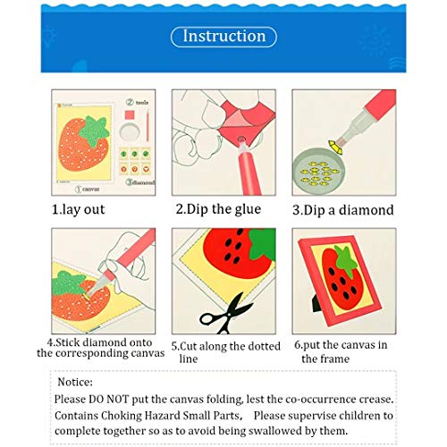 QIAONIUNIU Diamond Painting Kits for Kids, Easy Dot Art Crafts for Beginners Animals Giraffe with Frame - Thumbnail 4