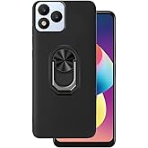 DAMONDY for Vortex J24 Case Compatible for Vortex J24 Phone Case Cover 360 Ring Shockproof Soft TPU Rubber Slim with Kickstand [Magnetic Car Mount] -Black