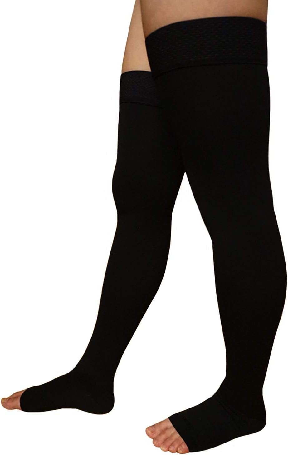 Runee Thigh High Open Toe Compression Stockings, Best for Varicose Vein, DVT