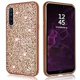 Aokebr Glitter Shiny Bling Sequin Case for Samsung Galaxy A7 2018 Sparkle Hard Luxury Thin Soft Cute Girl Women Phone Cover for Samsung GALAXYA7 (2018) (Rose Gold)