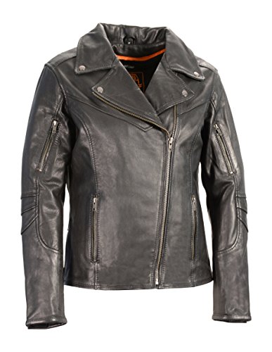 Milwaukee Leather Women's Vented Motorcycle Jacket (Black, XXX-Large)