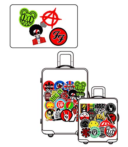 Band Stickers Rock and Roll Music Stickers, 100 Pcs/Pack Vinyl Waterproof Stickers for Personalize Laptop, Electronic Organ Guitar Piano Helmet Skateboard Luggage Graffiti Decals (Stickers - A1)
